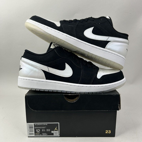 Nike Shoes Air Jordan 1 Low SE Retro “Diamond Shorts/Black White” 2024 - Picture 2 of 6